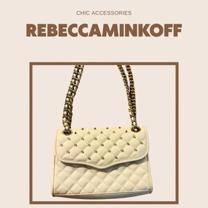 Rebecca Minkoff Cream Quilted Crossbody Bag